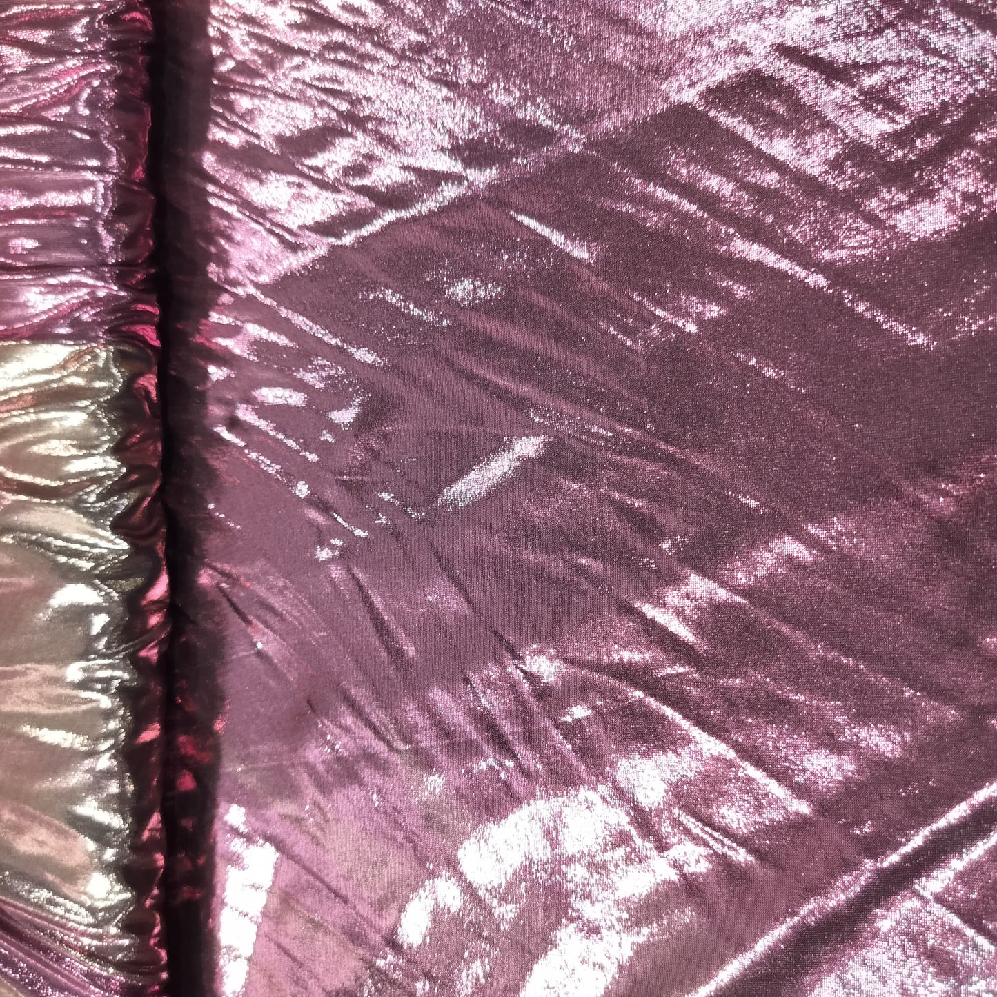 Purple Shimmer Foil Knitted Fabric 6429