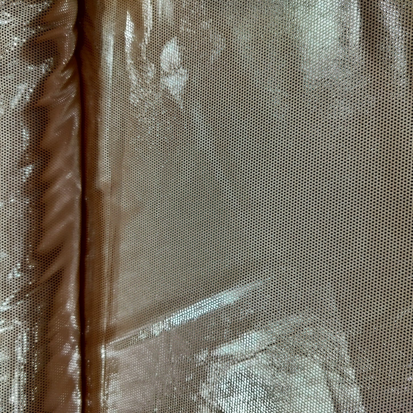 Peach Imported Shimmer Foil Knit Lycra Fabric 9253