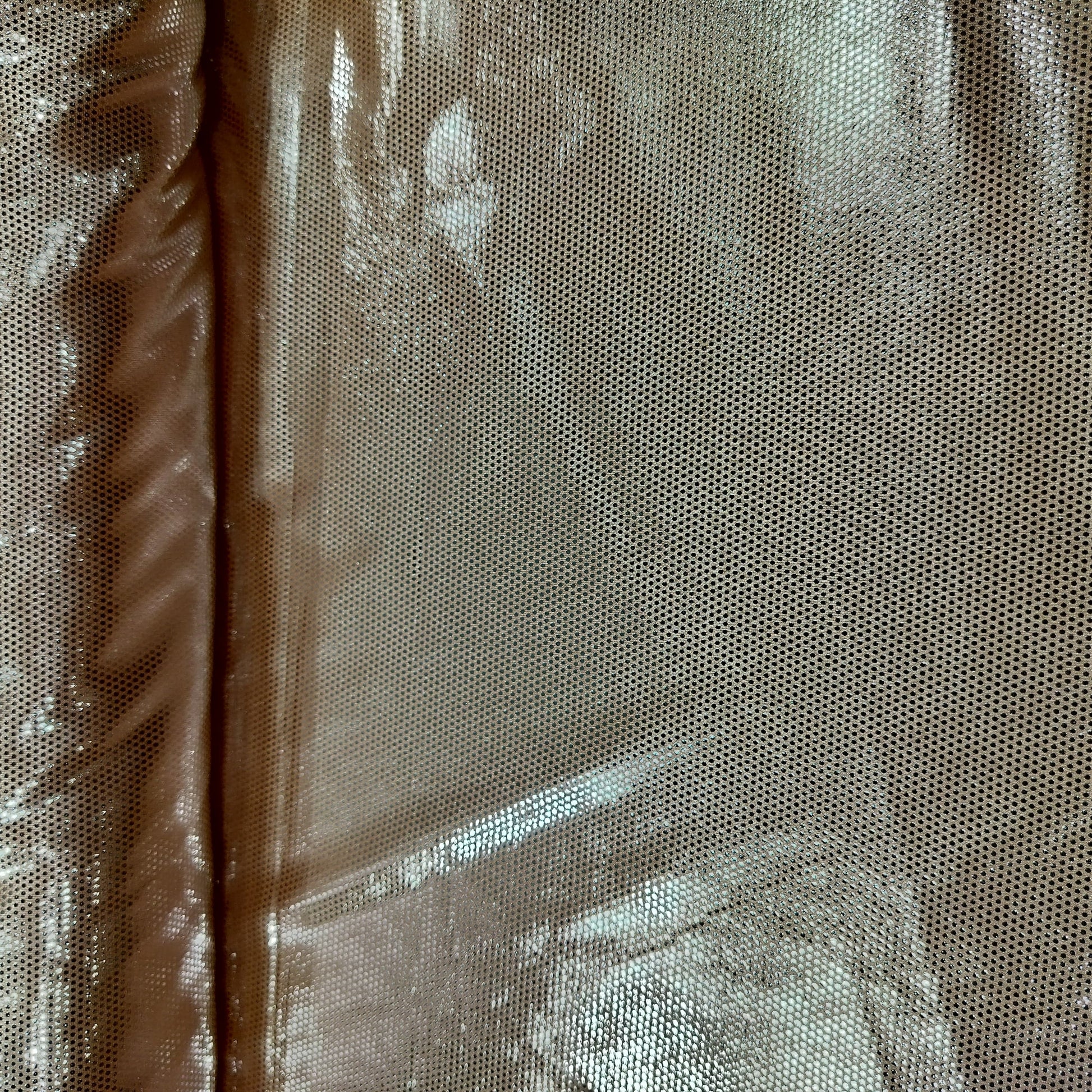 Peach Imported Shimmer Foil Knit Lycra Fabric 9253