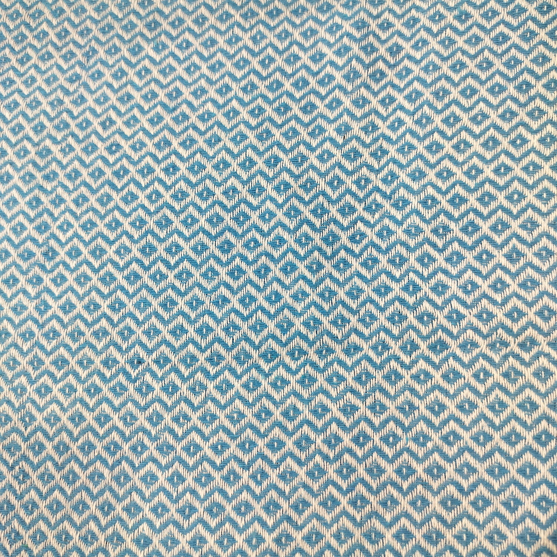 Blue Geomatrical Print Handloom Cotton Fabric 1029