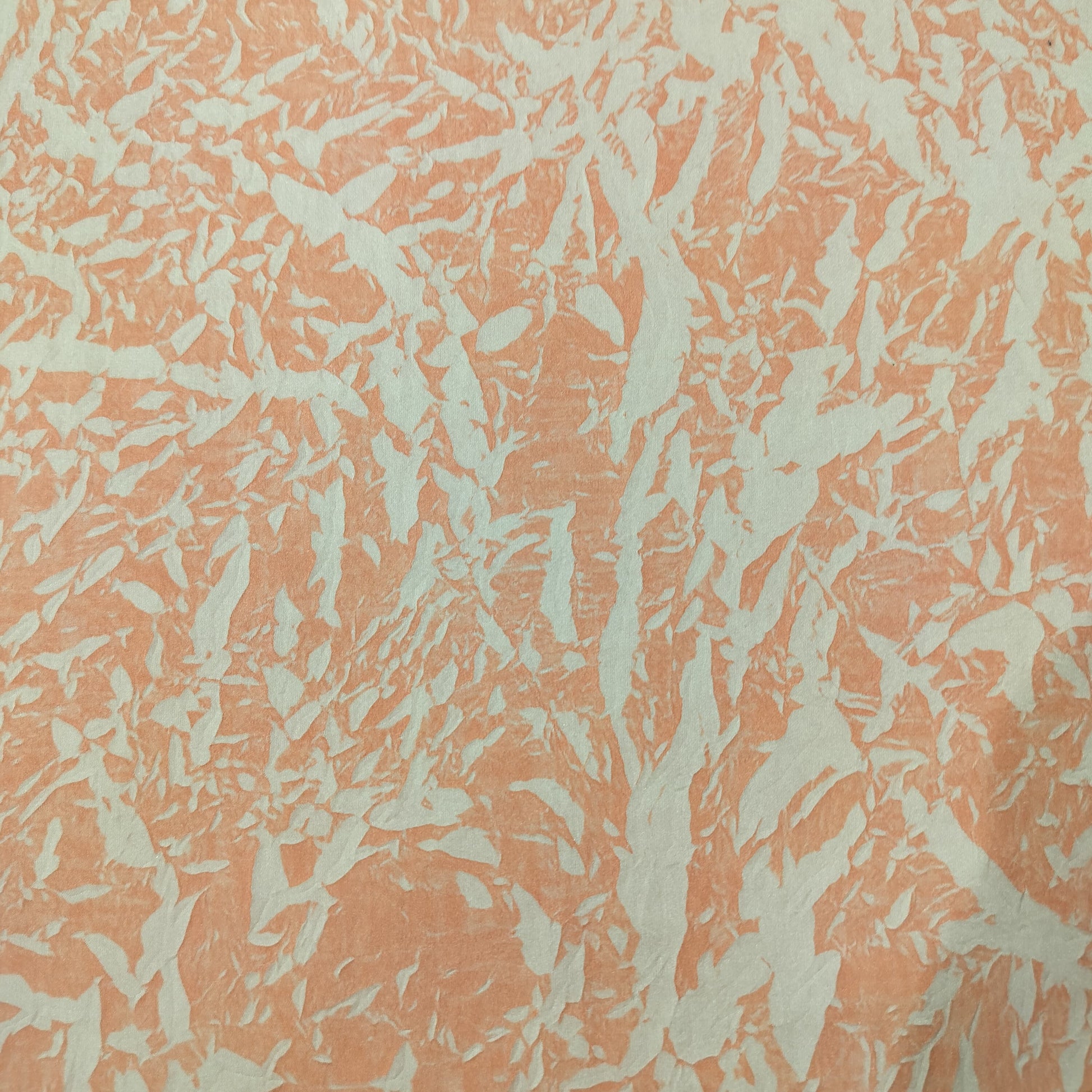 Salmon Pink Crushed Bemberg Silk Fabric 14939