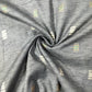 Dark Grey Multicolor Dobby print Linen Fabric 16517
