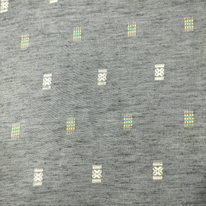 Dark Grey Multicolor Dobby print Linen Fabric 16517