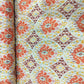 Dark Cream Multicolor Ikkat Print Bemberg Gajji Silk Fabric 15559