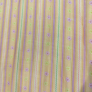 Orange Stripes Print Muslin Fabric 24673