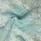 Sky Blue Geometrical Sequins Embroidery Dyeable Tissue Fabric 16255