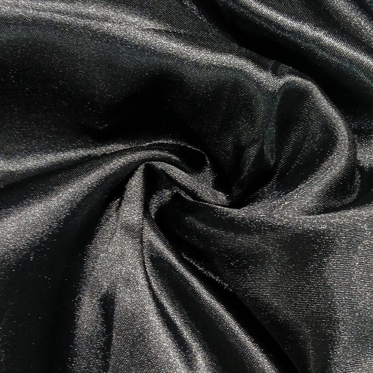 Premium Black Solid Satin Fabric 7015
