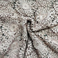 Premium Brown 3D Abstract Floral Embroidery Schiffli Crepe Fabric