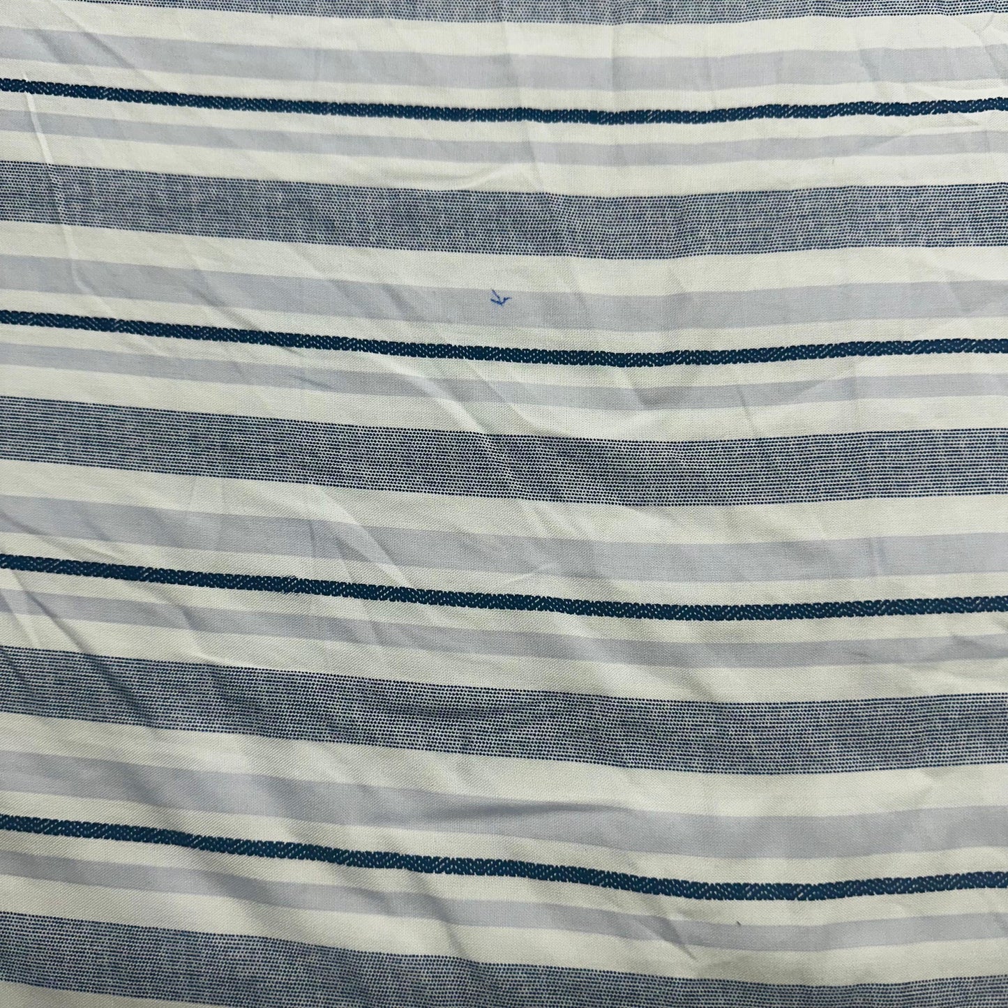 White & Blue Strips Cotton Fabric TU-4090