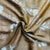 Brown Floral With Foil Print Cotton Slub Fabric 5476