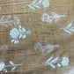 Brown Floral With Foil Print Cotton Slub Fabric 5476