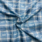 Blue & White Check Linen Fabric TU-1350
