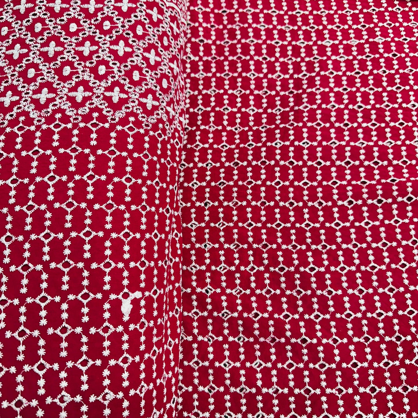 Pink Schiffli Embroidery Cotton Fabric TU-6434