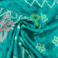 Ocean Blue Bandhani Print Bemberg Gaji Silk Fabric GT-18015