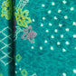 Ocean Blue Bandhani Print Bemberg Gaji Silk Fabric GT-18015
