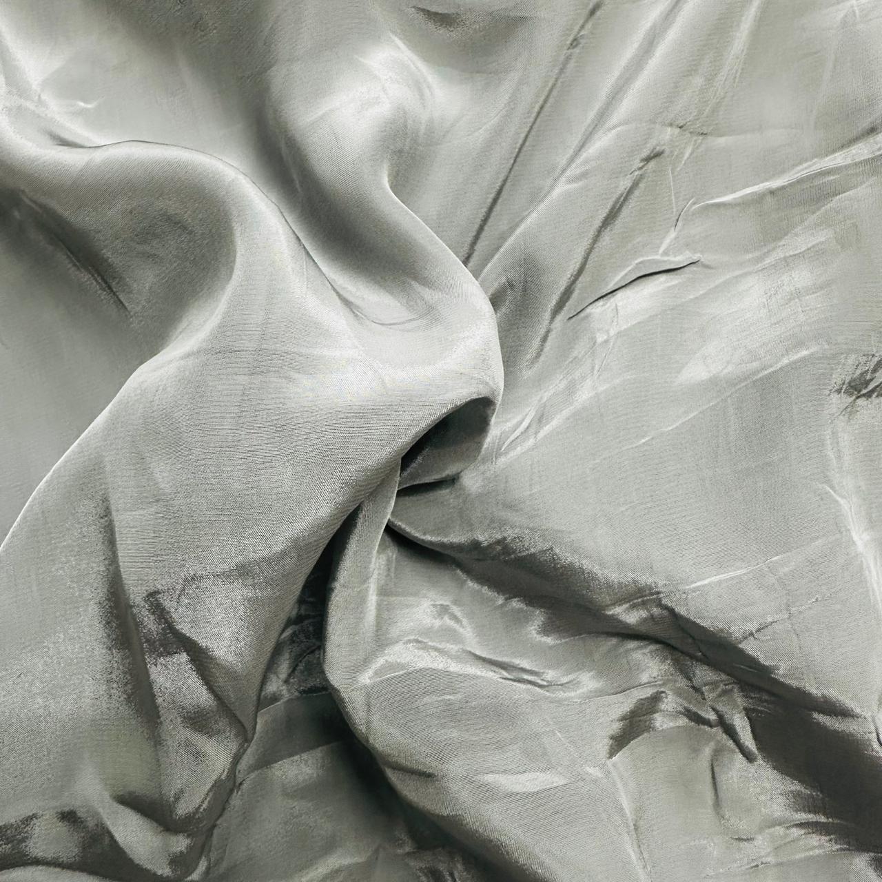 Grey Solid Natural Crepe Fabric 19739