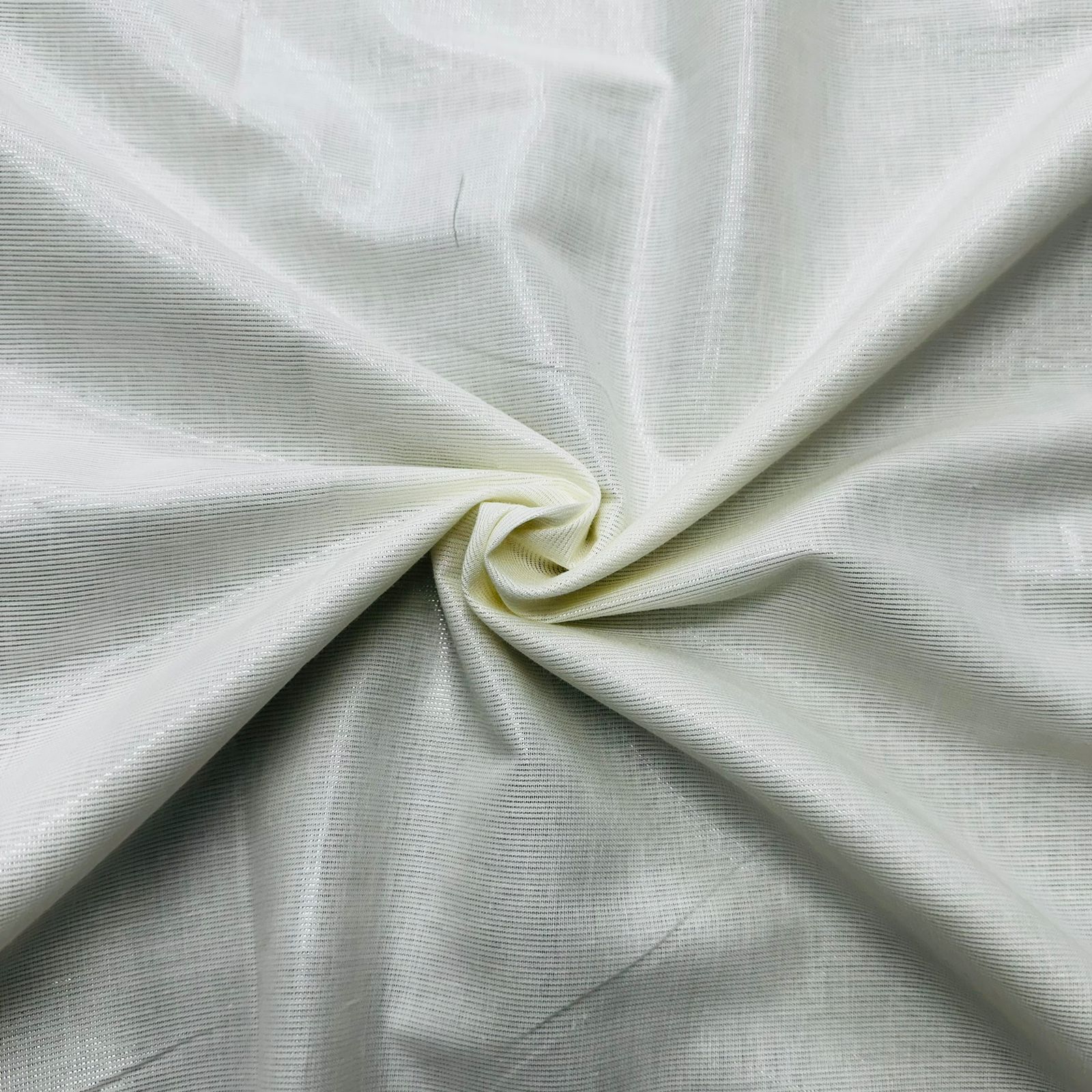 Off White Solid With Lurex Cotton Fabric DE-12038
