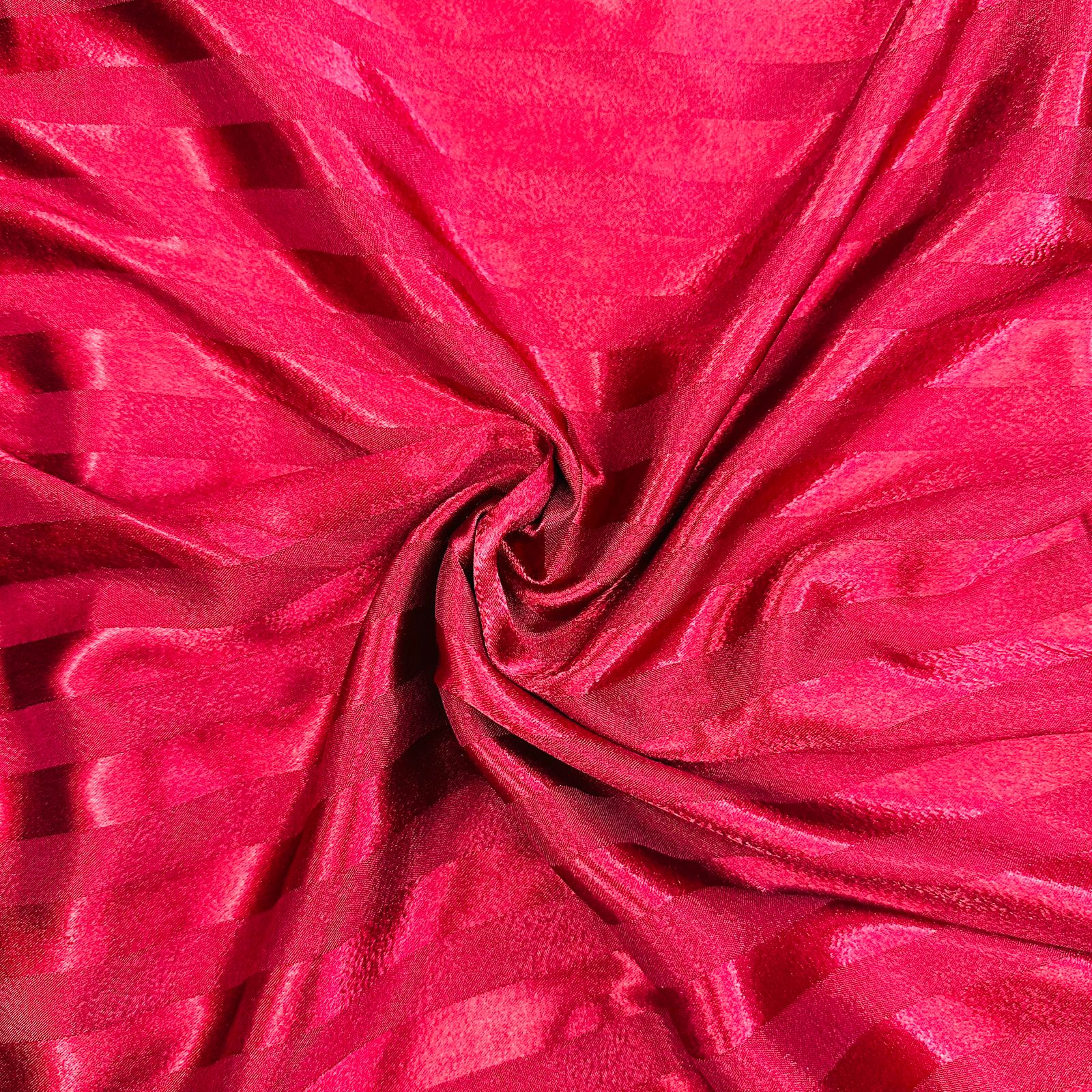 Red Stripe Poly Satin fabric JKS-8474