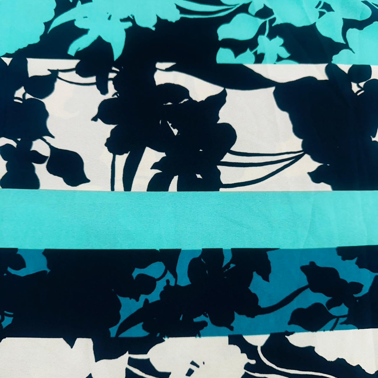 Green & black Abstract Print Crepe Fabric JKS-12814