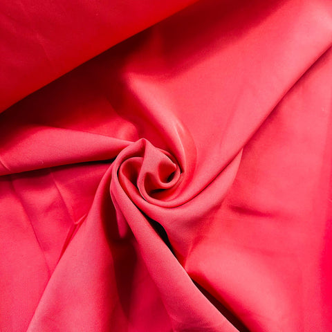 Dark Peach Pink Solid Banana Crepe Fabric AF-14517