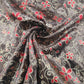 Dark Brown Floral Printed Velvet Fabric TU-6247