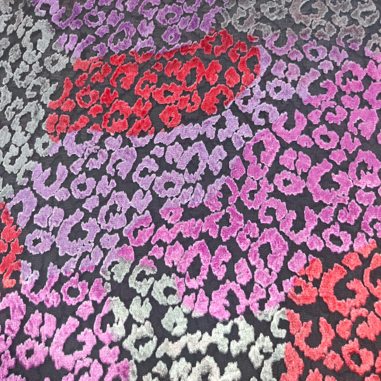 Multicolor Scrol Print Floral Print Brasso Velvet Fabric TU-6316