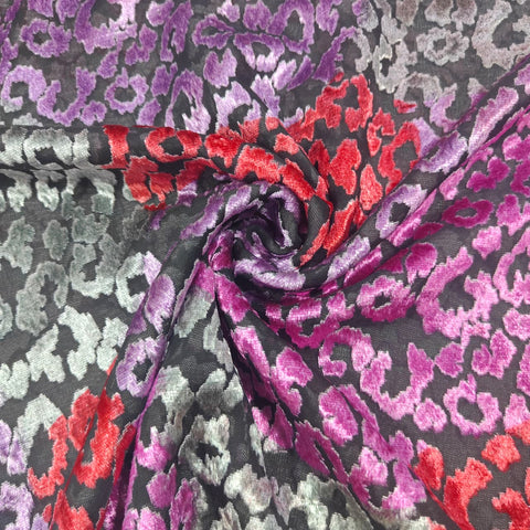 Multicolor Scrol Print Floral Print Brasso Velvet Fabric TU-6316