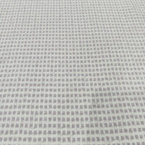 Purple White Check Print Woollen Tweed Fabric CH-13965