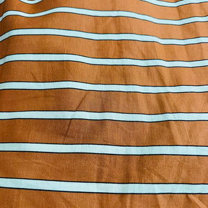 Brown Stripes Print Italian Cotton SFL-11216 - TradeUNO