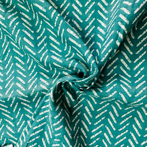 Sea Green Handblock Cotton Fabric CG-23432