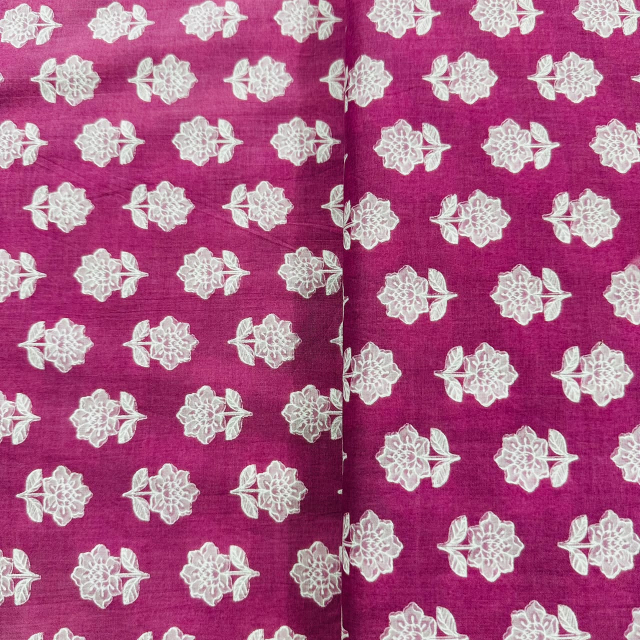 Baby Pink & white floral print Cotton Fabric AFI-29592 - TradeUNO