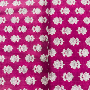 Baby Pink & white floral print Cotton Fabric AFI-29592 - TradeUNO