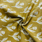 Olive Green Floral print Cotton Fabric AFI-29594