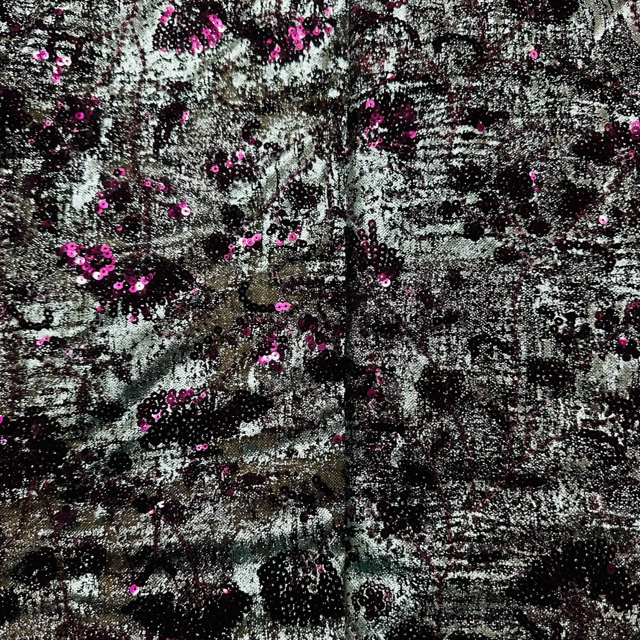 Wine Foil Sequins CutDana Handcrafted Net Fabric CF-15125 - TradeUNO