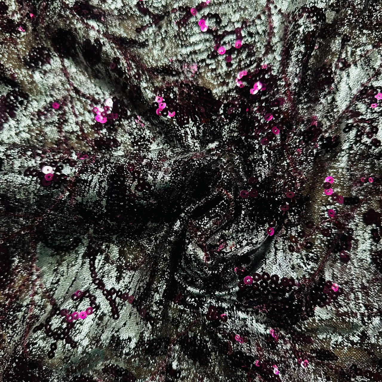 Wine Foil Sequins CutDana Handcrafted Net Fabric CF-15125 - TradeUNO
