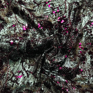 Wine Foil Sequins CutDana Handcrafted Net Fabric CF-15125 - TradeUNO