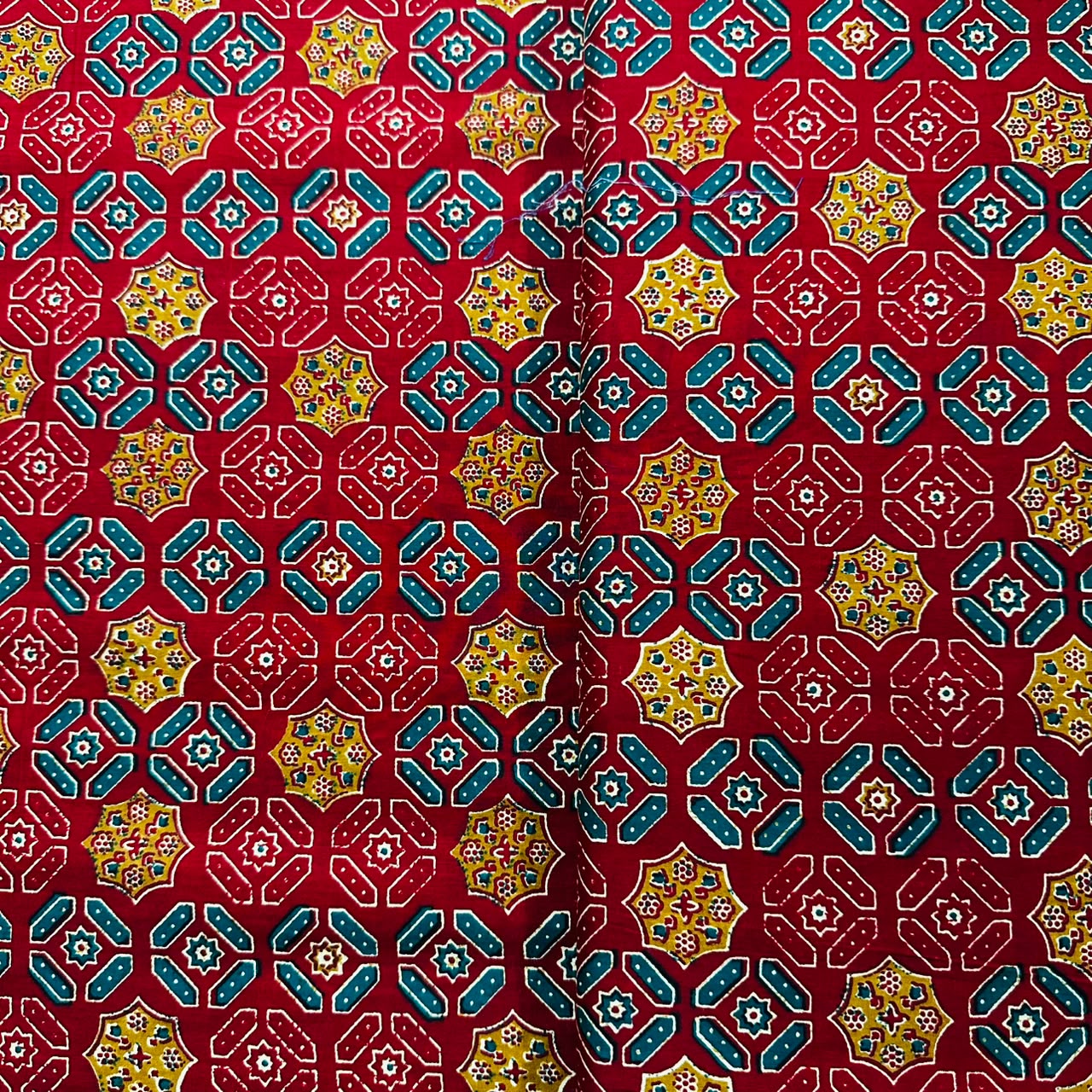 Red Ajrakh Print Cotton Fabric - TradeUNO