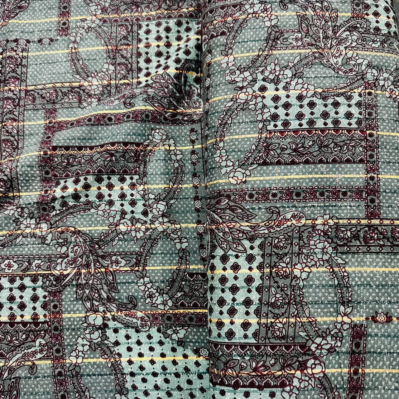 Sea Blue Dabu Print Cotton Fabric AFI-29616 - TradeUNO
