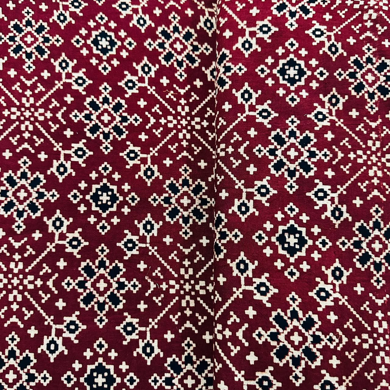 Red Ajrakh Print Cotton Fabric CH-29789