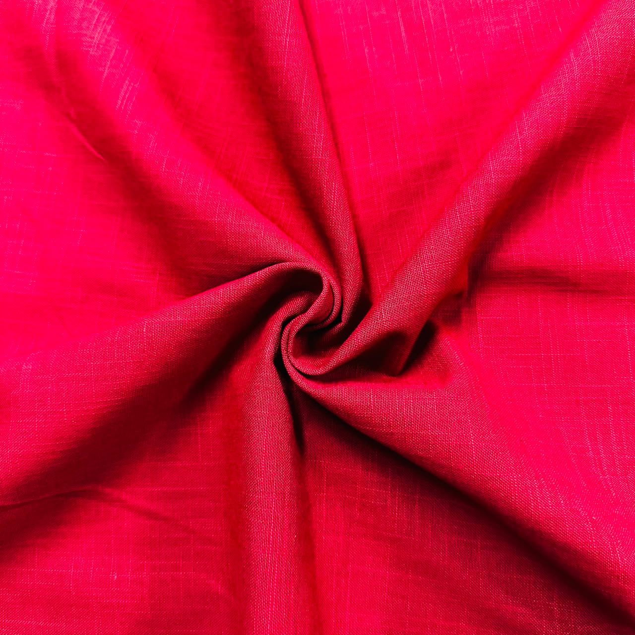 Dark Red Solid Cotton Linen Slub Fabric SG-30364