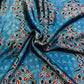 Blue Ajrakh Print Mashru Silk Fabric IA-27808