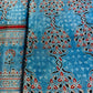 Blue Ajrakh Print Mashru Silk Fabric IA-27808