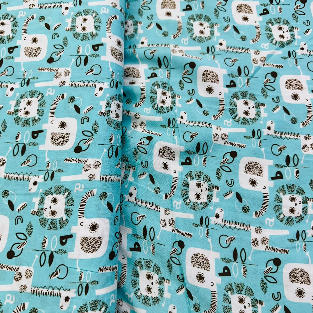 Sky Blue floral print Rayon Fabric TU-4242