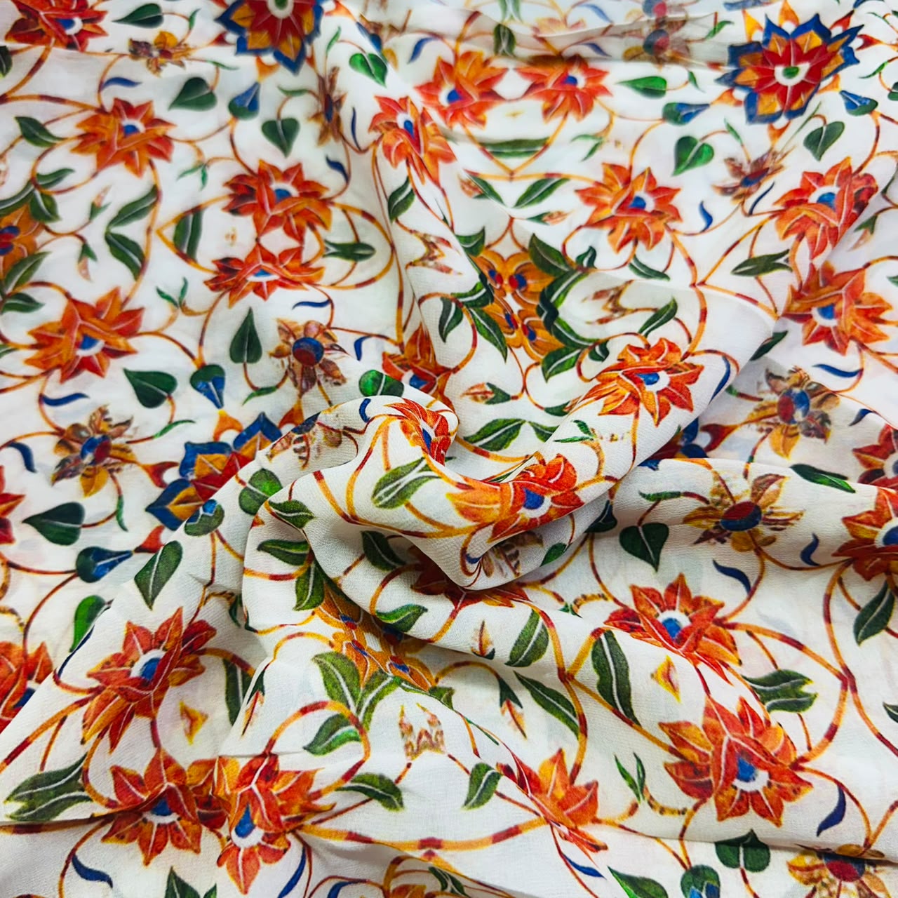 Off White floral print Poly TU-1855