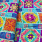 Blue Traditional Print Tusser Silk Fabric 20354