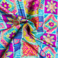 Blue Traditional Print Tusser Silk Fabric 20354