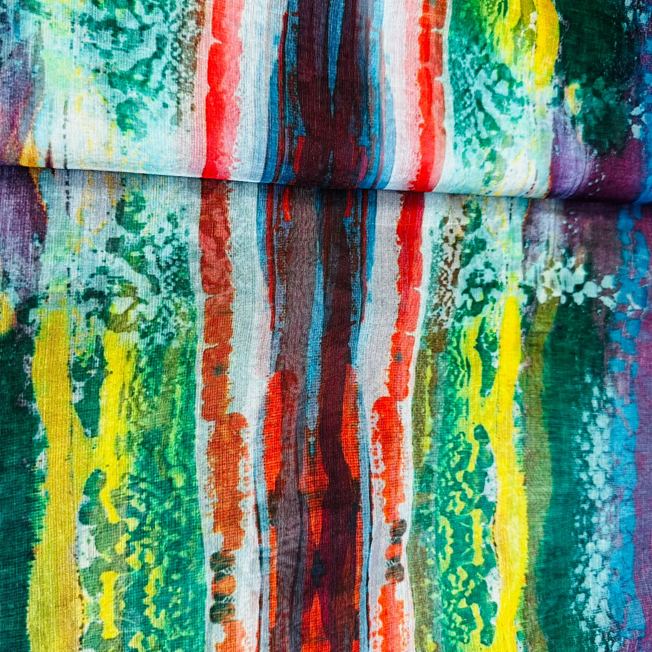 Multicolor Poly Organza Fabric TU-1132