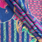 Blue Floral Print Chanderi Silk Fabric