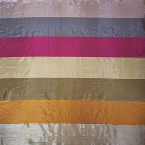 Wine With Multicolor Strips Chanderi Tissue Fabric CW-28771 - TradeUNO