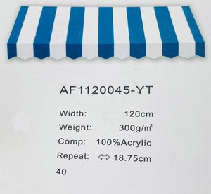 Premium Blue and White Stripes Acrylic Fabric - TradeUNO